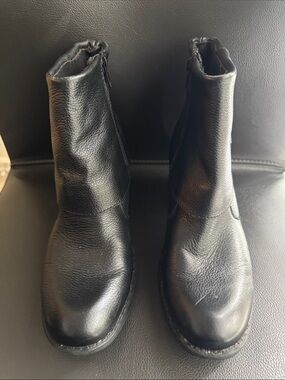 B.O.C. (Born Concepts) Black Leather Triple-Buckle Ankle Boots